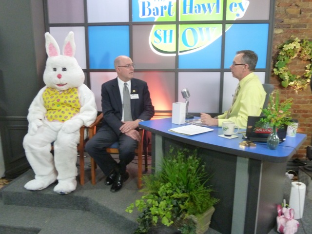 Easter Bunny, and Dr. Dan Phelan with Bart