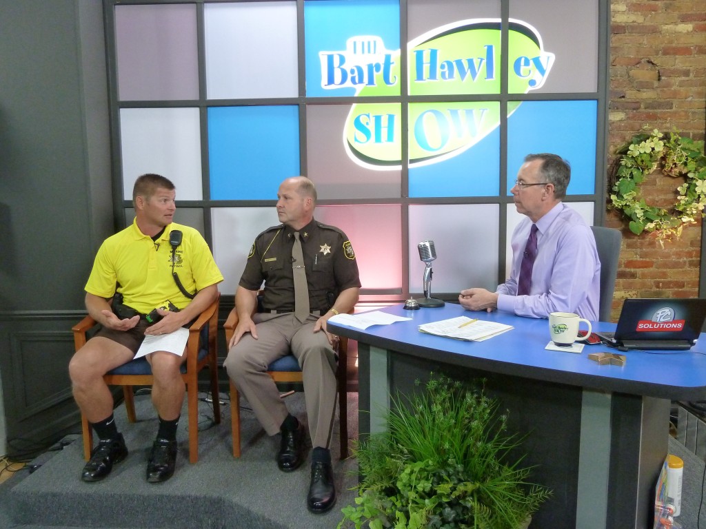 Deputy Ben Roe and Sheriff Steve Rand with Bart