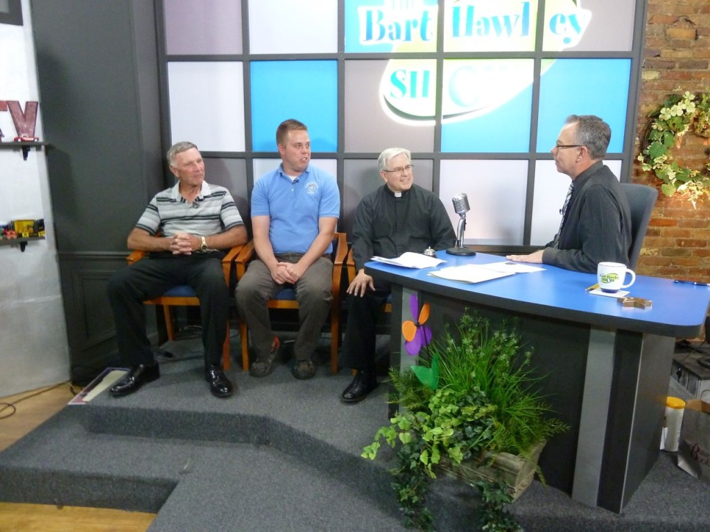 Frank Berkemeier, Matt Berkemeier and Rev. Tim Nelson with Bart