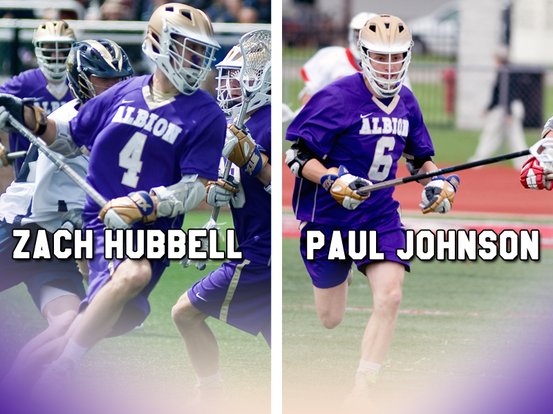 Albion's Hubbell, Johnson gain MIAA MLAX Player of the Week awards