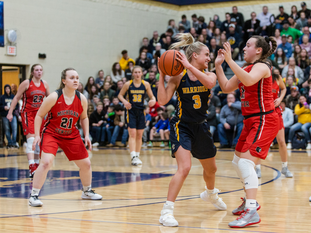 Grass Lake vs Michigan Center girls basketball